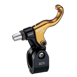 Dia-Compe TECH 99 Gold Finger, Right Hand - 1-Finger bent lever with hinged clamp & shim